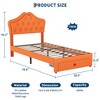 Twin Size Bed Frame with LED Lights, Upholstered Platform Bed with Storage Drawer, Crystal Tufted Headboard for Kids, Teens, Noise-Free Slats - 3 of 4