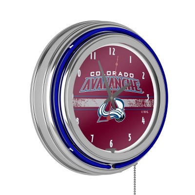 NHL Chrome Double Rung Neon Clock