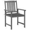 vidaXL Patio Chairs with Cushions 2 pcs Gray Solid Acacia Wood - 3 of 4