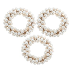 Unique Bargains Fashion Faux Pearls Hair Elastic Band 3 Pcs - 1 of 4