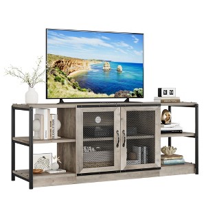 ODK TV Stand for 70 Inch TV, Industrial Entermainment Center with Storage Cabinet, Wood Rustic TV Console, 2 Tier Farmhouse TV Table for Living Room - 1 of 4