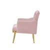 Velvet Armchair with Gold Metal Legs, Tufted Back & Seat, Foam Cushioned Accent Chair for Living Room, Bedroom - 3 of 4