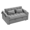 NicBex Modern Pull Out Sofa Bed Velvet Convertible Sofa Couch with Adjustable Back, USB Port and Swivel Phone Stand for Living Room - 3 of 4