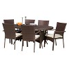 McNeil 7pc Wicker Dining Set with Cushions: Weather-Resistant, Oval Table, Polyester - Christopher Knight Home - 2 of 4
