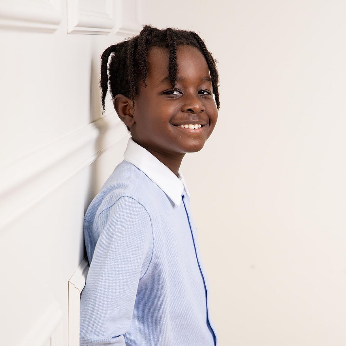 Hope & Henry Boys' Long Sleeve Pique Button-Down Shirt, Kids - thumbnail 3