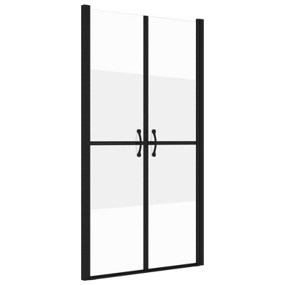 Modern Black Aluminum and Glass Shower Door, 74.8 in Height