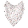 Sweet Jojo Designs Girl Swaddle Baby Blanket Watercolor Floral Pink and Grey - 2 of 4