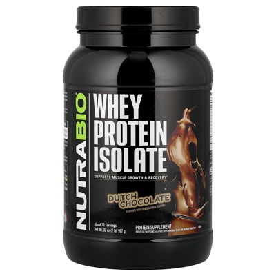 NutraBio Whey Protein Isolate, Dutch Chocolate, 2 lb (907 g)
