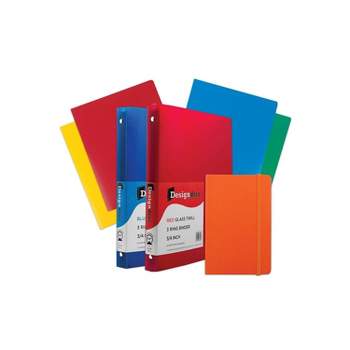JAM Paper Back To School Assortments Orange 4 Heavy Duty Folders 2 0.75 Inch Binders & 1 Journal