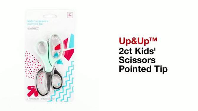 2ct Kids&#39; Scissors Pointed Tip - up &#38; up&#8482;, 2 of 5, play video