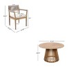 5 Piece Patio Dining Set Acacia Wood with Braided Chairs, Acacia Wood Patio Set with Cushions, Outdoor Round Table Patio Furniture Set-Koiai - 4 of 4