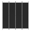 vidaXL 4-Panel Room Divider in Black Fabric - Versatile aid to Create Privacy, Block Sunlight and Enhance Decor - Foldable, Easy to Store and Assemble - 3 of 4