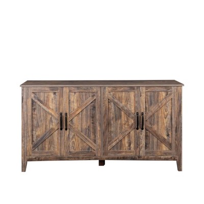 NicBex Retro Style Sideboard Cabinet with 4 Doors Kitchen Freestanding Buffet Cabinet