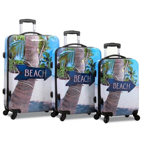 American Green Travel Three-Piece Beach Scene Hardcase Spinner Luggage Set, Best Price and Reviews