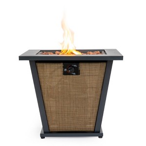 28" Propane Gas Fire Pit Table, 50000 BTU Square Steel Fire Pit for Outside Patio Deck Garden Courtyard -Brown - 1 of 4