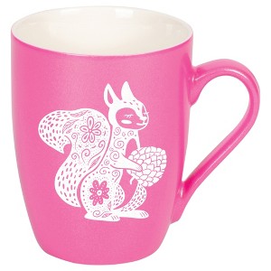 Elanze Designs 10 Ounce Metallic Finish New Bone China Tea Coffee Cup Mug� Princess Pink Floral Squirrel - 1 of 4