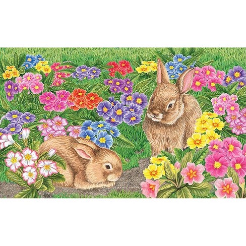 Briarwood Lane Bunny Friends Easter Doormat Spring Floral Bunnies