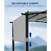 Outdoor Arched Pergola, Metal Pergola with Retractable Canopy, Arched Style Gazebos for Backyard, Lawn, Patios，Khaki/ Gray - 2 of 4