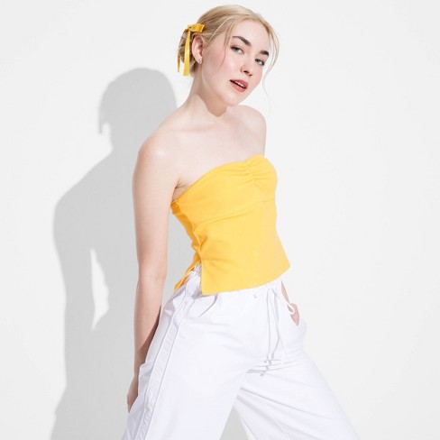 Bright yellow tube top online