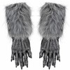Skeleteen Adults Werewolf Hand Costume Gloves - Grey - 2 of 4