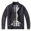 Gioberti Boy's Knitted Chenille Cardigan Sweater with Flannel Lining - 2 of 4