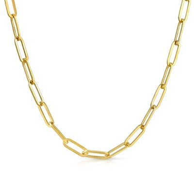 Pompeii3 Solid 14k Yellow Gold 18" Clip Chain Necklace