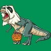 Junior's Design By Humans Trex Ghost Costume Design Funny Halloween Dinosaur By Threadlets T-Shirt - 2 of 3