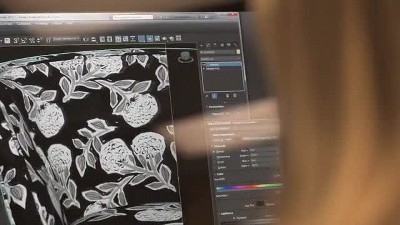 18" x 18" Navy Forest-Inspired Polyester Outdoor Throw Pillow