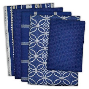 Dishtowel & Dishcloth Set Of 5 Nautical - Design Imports, Blue