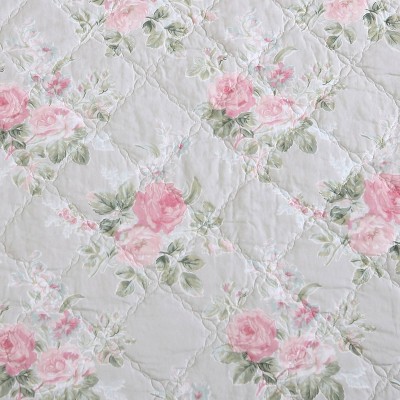 Melany Pink Reversible Cotton Twin Quilt Set