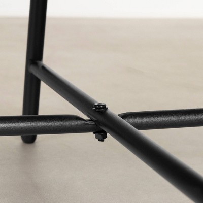 Urban Chic Oval Acacia Wood Coffee Table with Metal Legs