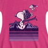 Girls' - Peanuts - Snoopy Woodstock Ski Stripes Fit & Flair Cap Sleeve Dress - 2 of 3