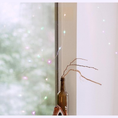 Battery Powered Multicolored LED Fairy String Lights with White Wire