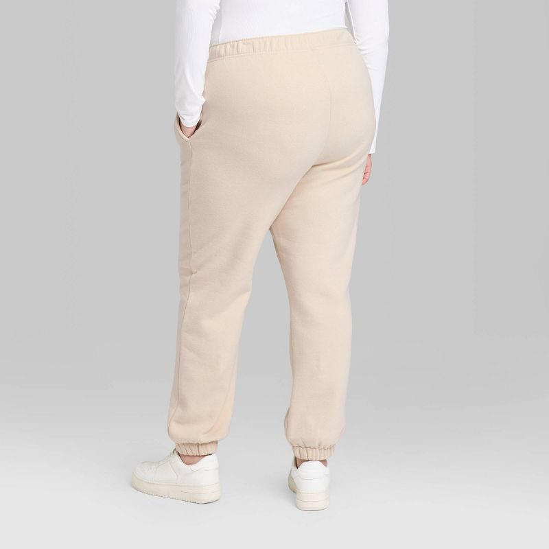 Women's High-Rise Tapered Perfect Sweatpants - Wild Fable™ Oatmeal, 4 of 5