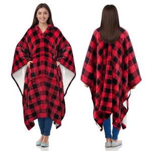 Catalonia Faux Shering Wearable Cape for Adult Women Men,Wrap Blanket Cape with Pocket, Warm, Soft, Cozy, Snuggly, Comfort Gift, No Sleeves - 1 of 4