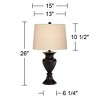 Regency Hill Traditional Table Lamps 26" High Set of 2 Dark Bronze Urn Ivory Tapered Drum Shade for Living Room Family Bedroom Nightstand - 4 of 4