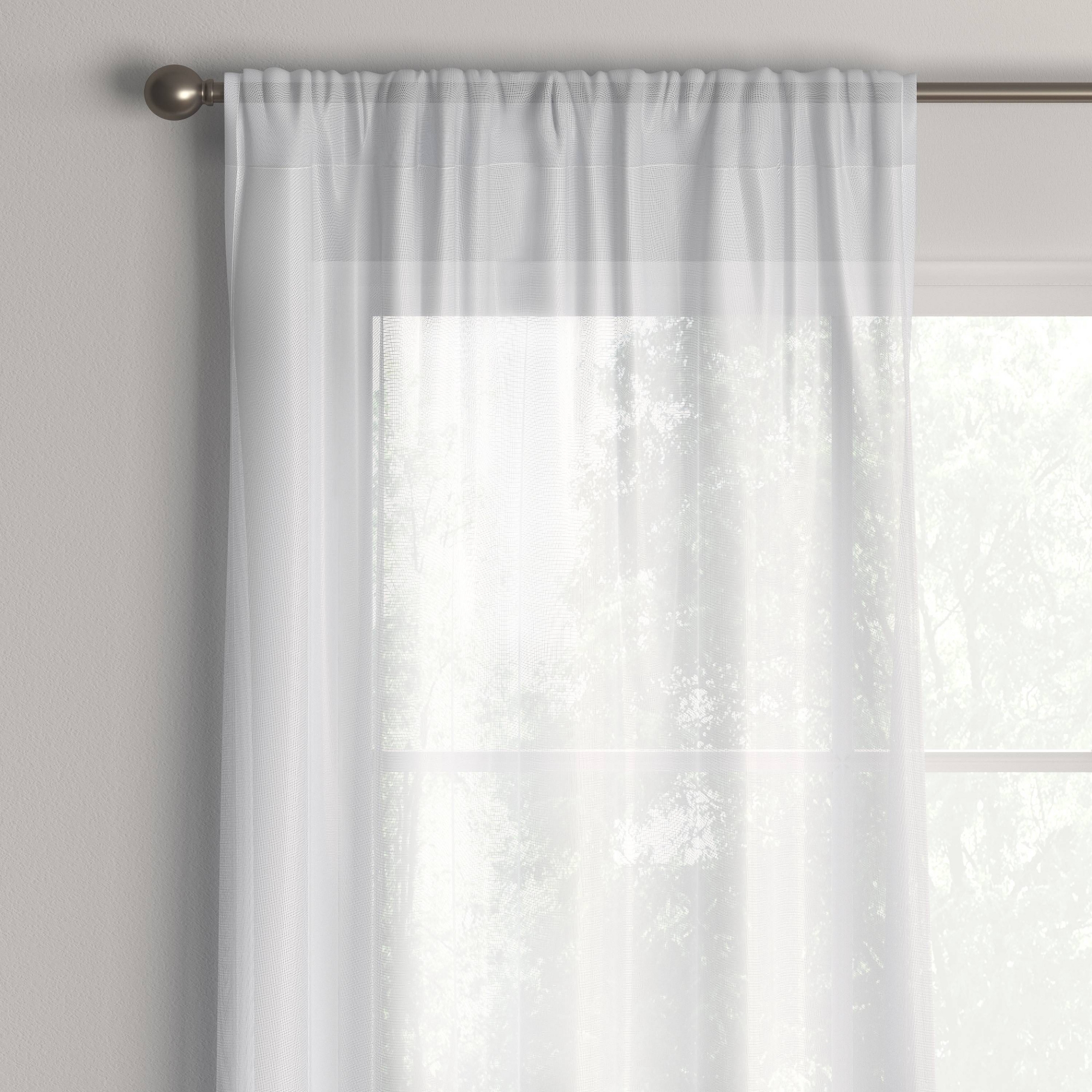 40"x63" Sheer Crinkle Window Curtain Panel White - Room Essentials™