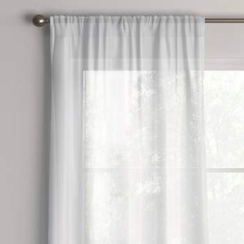 40"x63" Sheer Crinkle Window Curtain Panel White - Room Essentials™