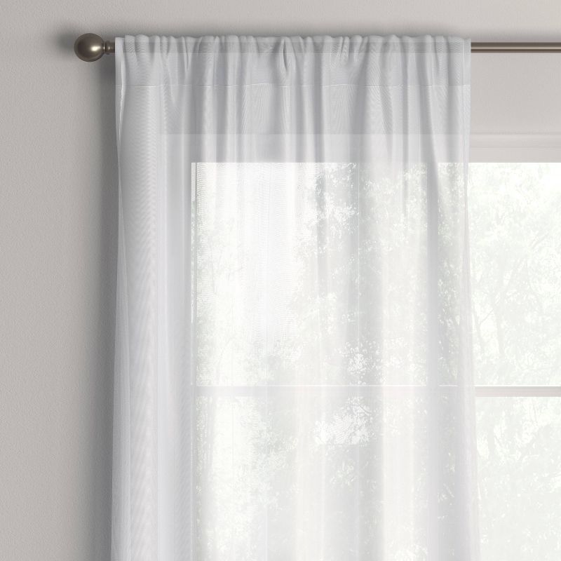 1pc Sheer Crinkle Window Curtain Panel White - Room Essentials™, 1 of 5