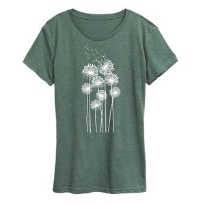 Women's - Instant Message - Tall Dandelions Short Sleeve Graphic T-Shirt - 1 of 4