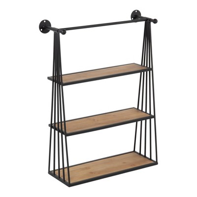 Wooden Wall Shelf Matte Black - Zenna Home : Target