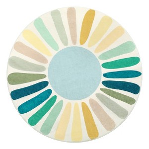 Luxurious Pearl Velvet Rug with Scorching Sun Print, Foldable, Non-Slip, Kid & Pet Friendly, Easy Care for High-Traffic Areas - 1 of 4