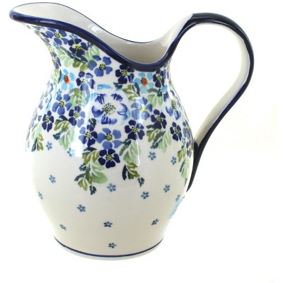 Blue Rose Polish Pottery Vintage Violet Pitcher