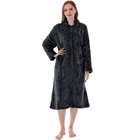 Comfortable Ladies Cosy Bathrobe Fluffy Fleece Dressing Gown Plush  Housecoat for Women Perfect Loungewear Long Robe