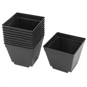 Unique Bargains Coffee Shop Decor Square Plastic Flower Plant Pots 10 Pcs - 1 of 4