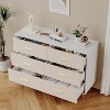 Modern White Dresser for Bedroom – Slim Wooden Chest of Drawers with Metal Legs, TV Stand & Storage Organizer - 4 of 4