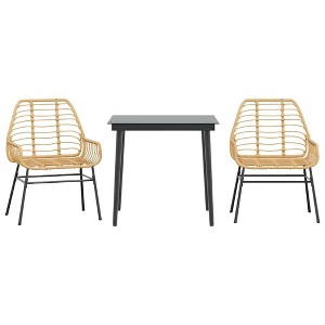 vidaXL Garden Dining Set Brown and Black - 1 of 4