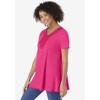 Woman Within Women's Plus Size Rounded V-Neck Crochet Tunic - 4 of 4