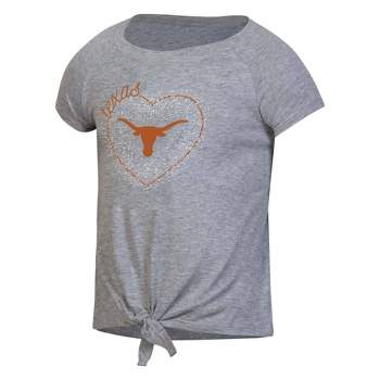 NCAA Texas Longhorns Girls' Gray Tie T-Shirt
