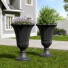 NAYSAYE Planter Trophy Flower Pot Set of 2 Elegant Hardwearing Durable HDPE Material for Indoor Outdoor Garden, 15.75"*15.75"*23.62" - 2 of 4